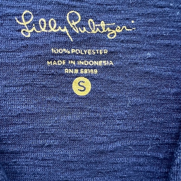 Lilly Pulitzer MAISY Swing T-Shirt Dress True Navy with White Embroidery Size S - Picture 4 of 11